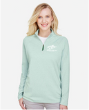 Women's Micro-Stripe Quarter Zip Pullover
