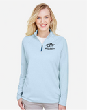 Women's Micro-Stripe Quarter Zip Pullover