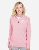 Women's Micro-Stripe Quarter Zip Pullover