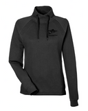 Women's Waffle Cross-Neck Long Sleeve Pullover