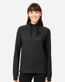 Women's Waffle Cross-Neck Long Sleeve Pullover