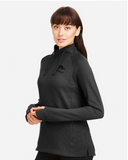 Women's Waffle Cross-Neck Long Sleeve Pullover