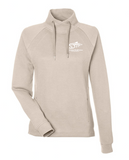 Women's Waffle Cross-Neck Long Sleeve Pullover
