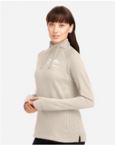 Women's Waffle Cross-Neck Long Sleeve Pullover