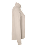 Women's Waffle Cross-Neck Long Sleeve Pullover
