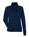 Women's Waffle Cross-Neck Long Sleeve Pullover